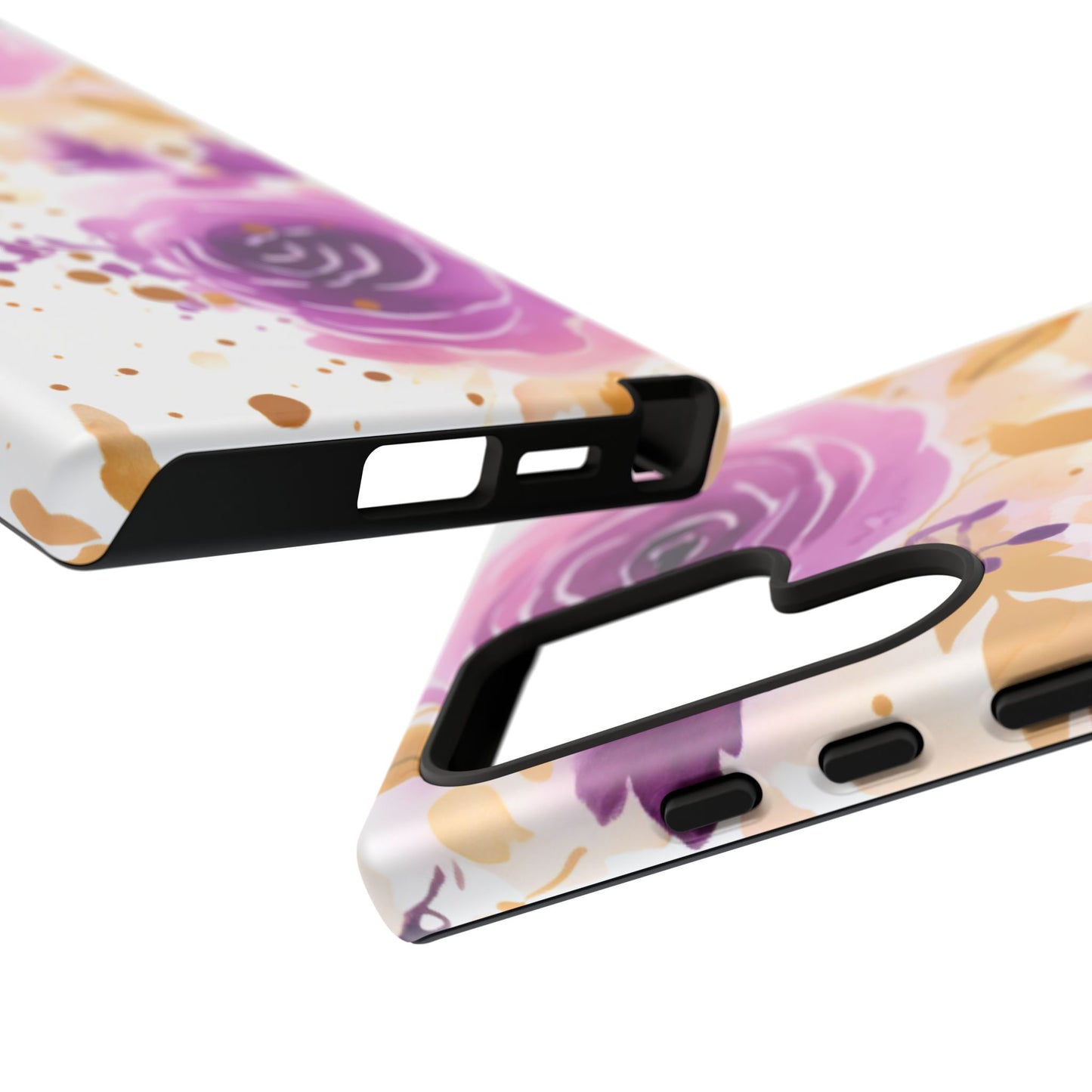 Soft Purple & Gold Floral Splash - Samsung Galaxy Series Case