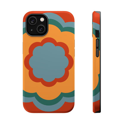 Retro Flower Power MagSafe iPhone Case – Bold 70s-Inspired Design with Dual-Layer Protection