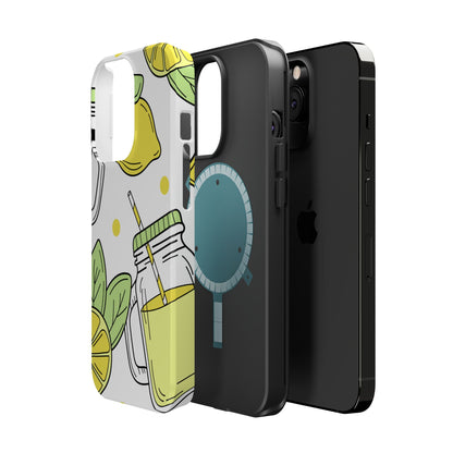 Lemonade Love Tough MagSafe iPhone Case – Fun Lemon Mason Jar Design, Dual-Layer Protection