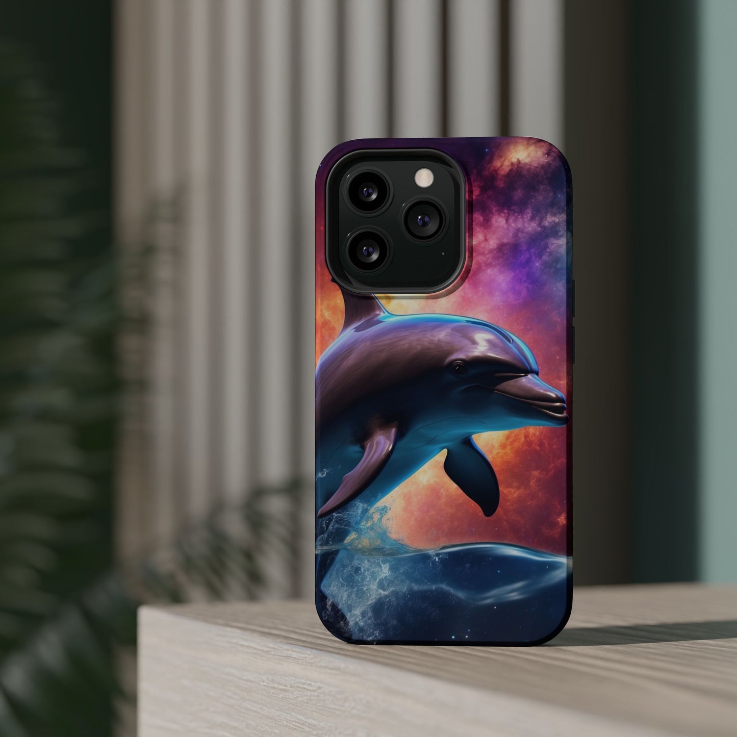 Cosmic Dolphin Galaxy Art - MagSafe-Compatible Case