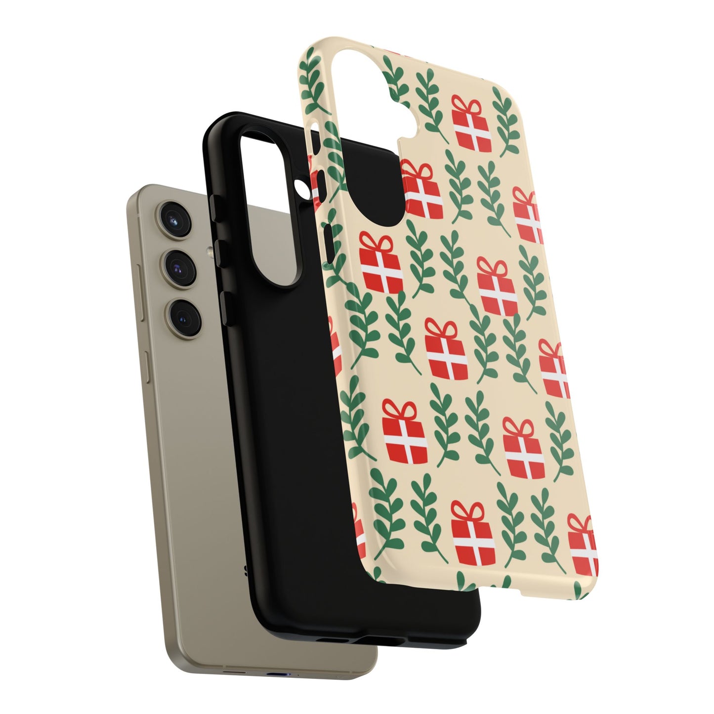 Samsung Galaxy Case: Holiday Cheer – Red Gifts & Green Leaves