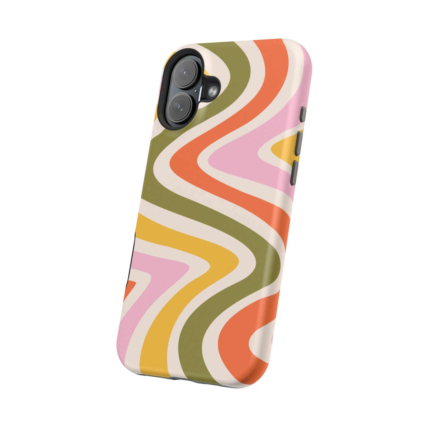 Retro Groove MagSafe iPhone Case – 70s-Inspired Design with Dual-Layer Protection