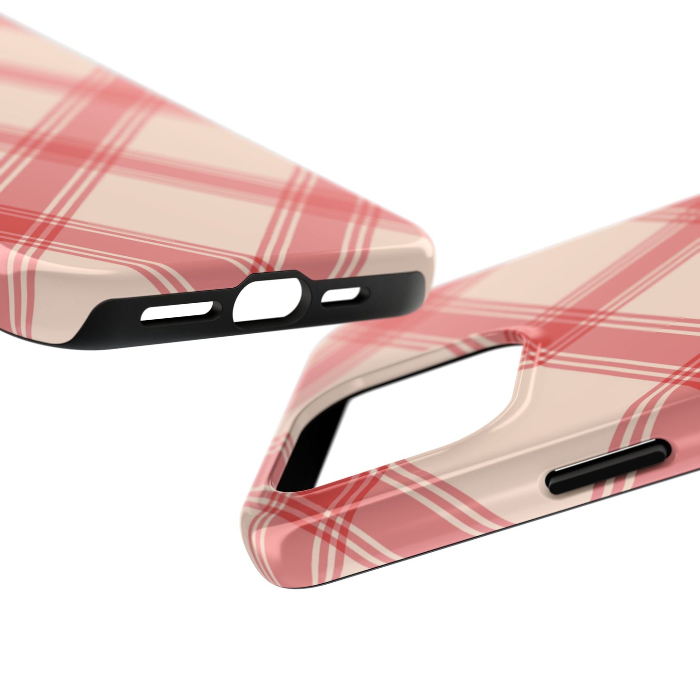 Soft Peachy Red Plaid iPhone Case