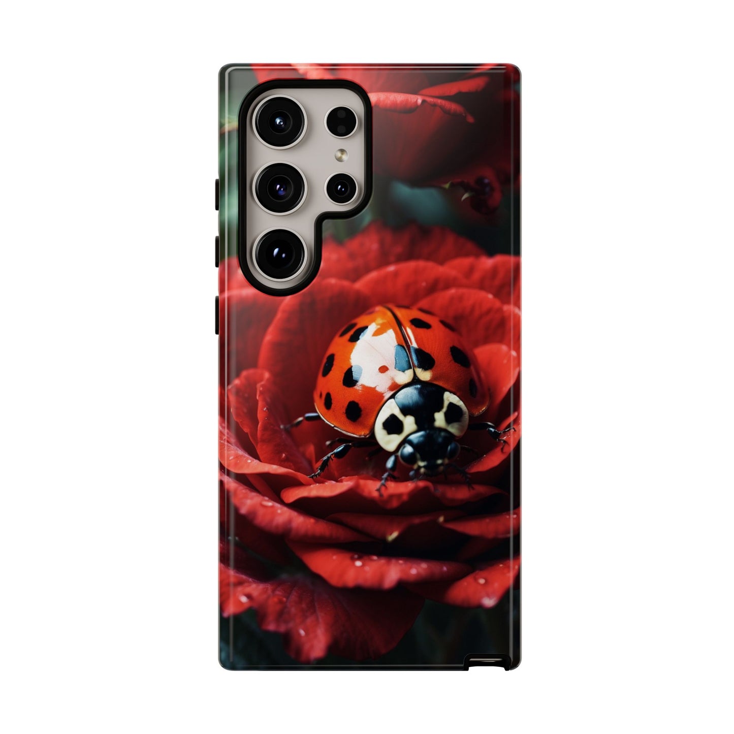 Elegant Rose & Ladybug Charm - Samsung Galaxy Case