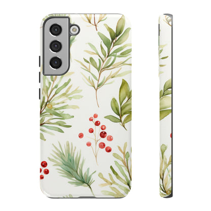 Winter Greenery & Berry Watercolor – Samsung Galaxy Series Case