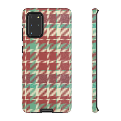 Vintage Plaid in Red & Cream – Samsung Galaxy Case with Timeless Style