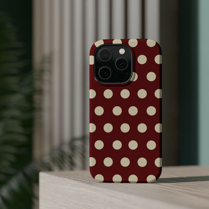 Classic Red & Cream Polka Dots - MagSafe iPhone Case