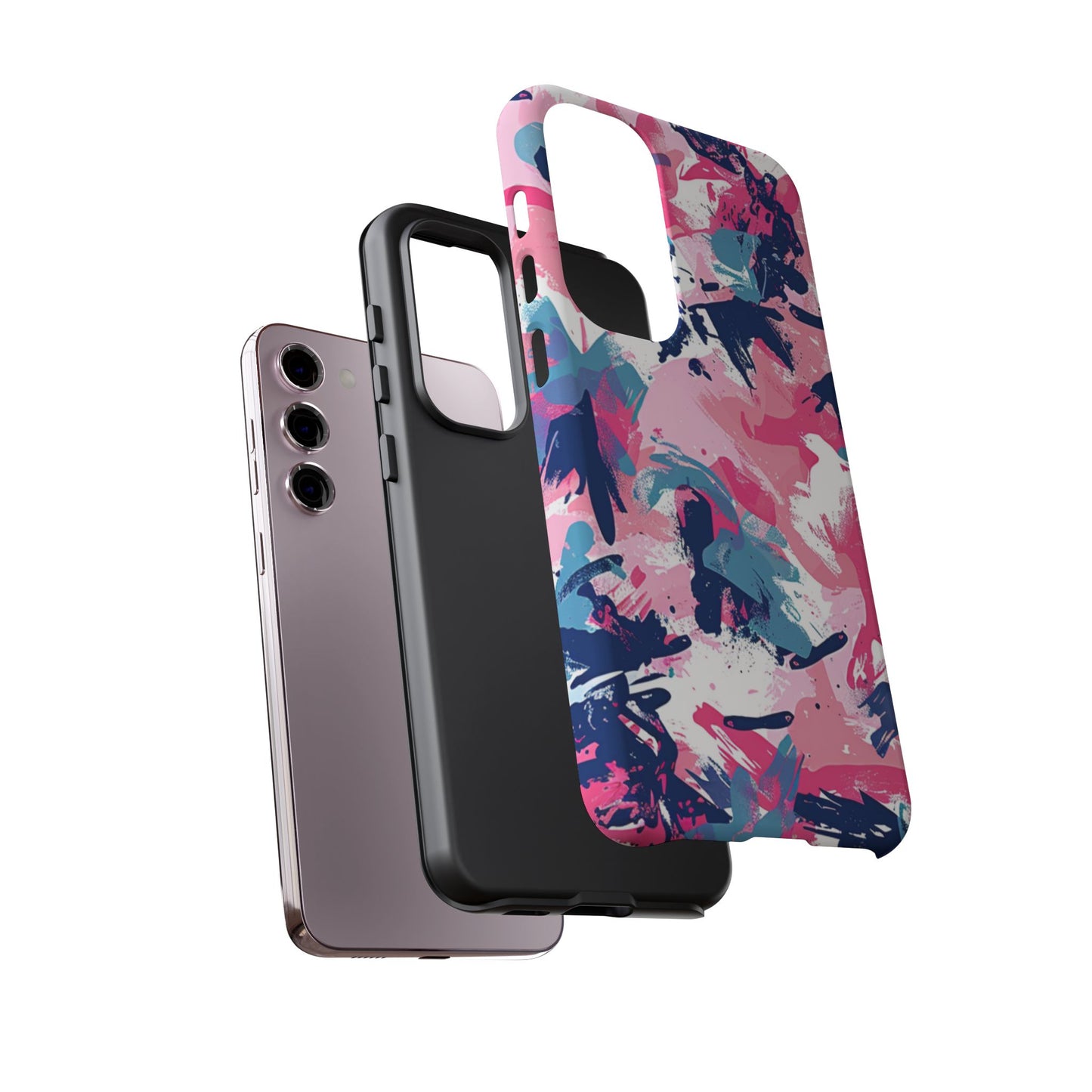 Vibrant Pink & Navy Abstract Splash – Samsung Galaxy Case