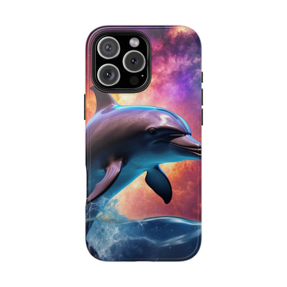 Cosmic Dolphin Galaxy Art - iPhone Case