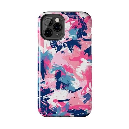 Vibrant Pink & Navy Abstract Splash – iPhone Case