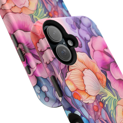 Bright Watercolor Floral Splash MagSafe iPhone Series Case – Bold Artistic Design