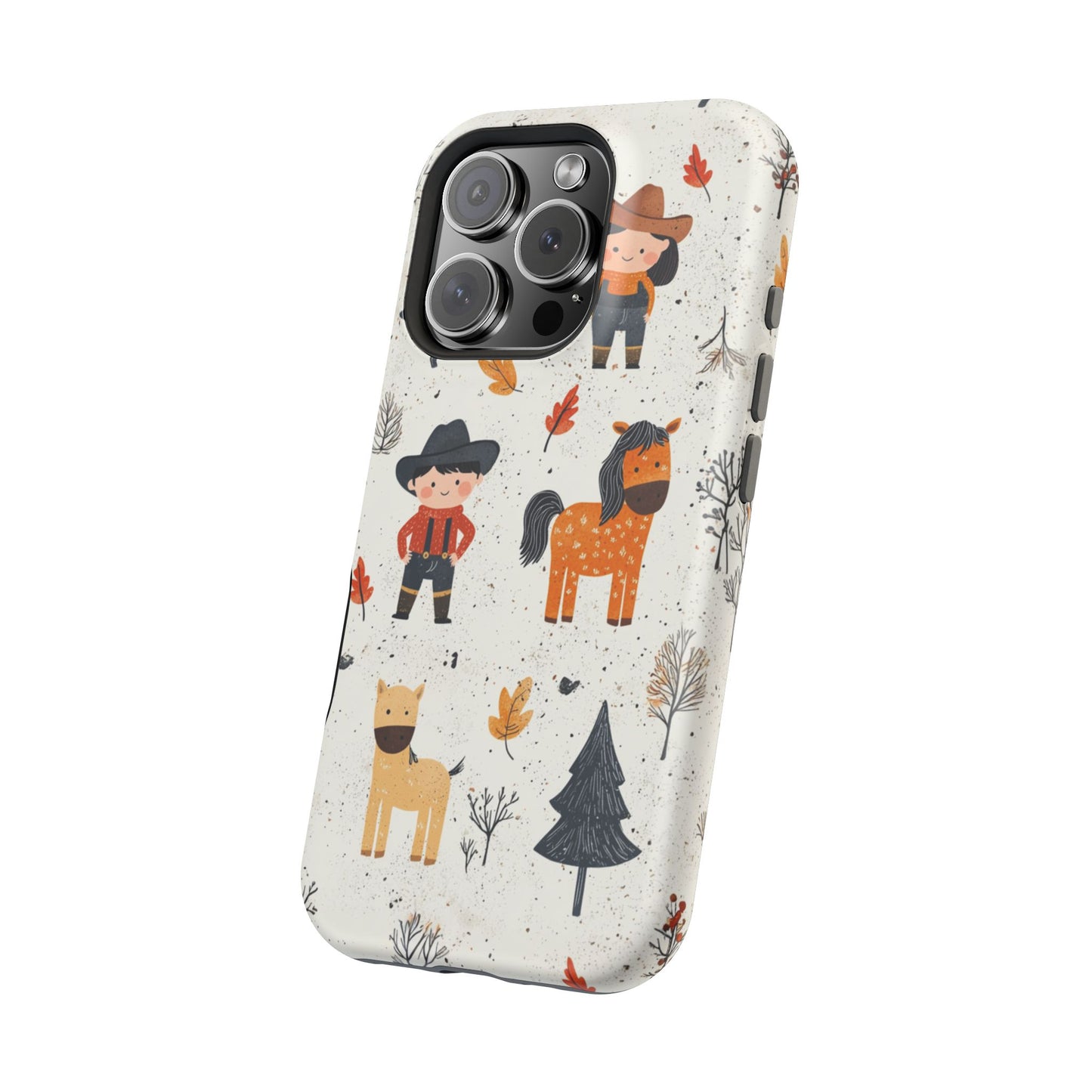 Cowboy Adventures Tough MagSafe iPhone Case – Cute Western Theme, Dual-Layer Protection