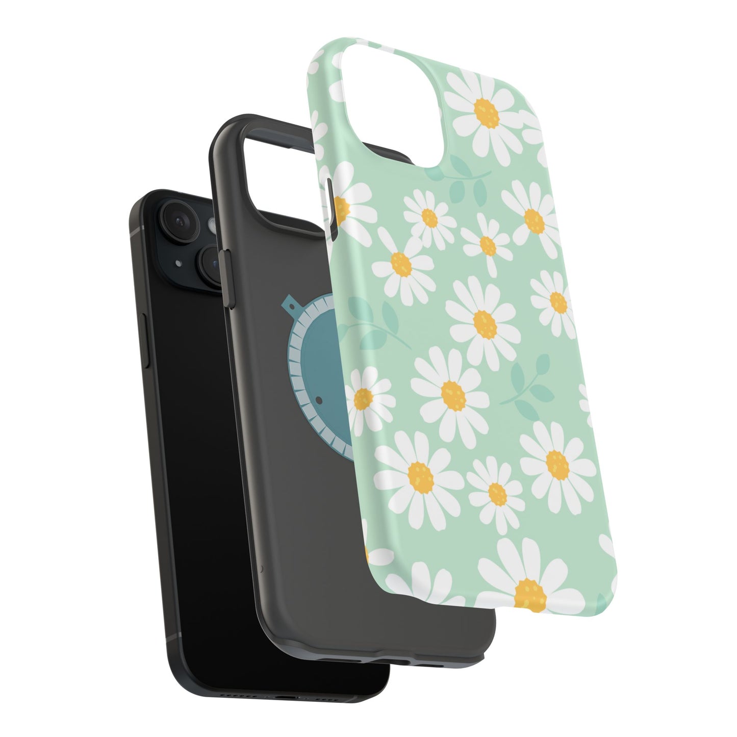 Charming Daisy Floral Tough MagSafe iPhone Case – Spring Pastel Design, Shockproof & Slim