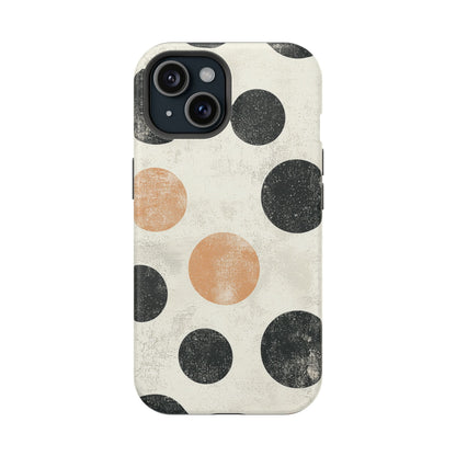 Vintage Polka Dot MagSafe iPhone Case - Retro Abstract Protective Cover