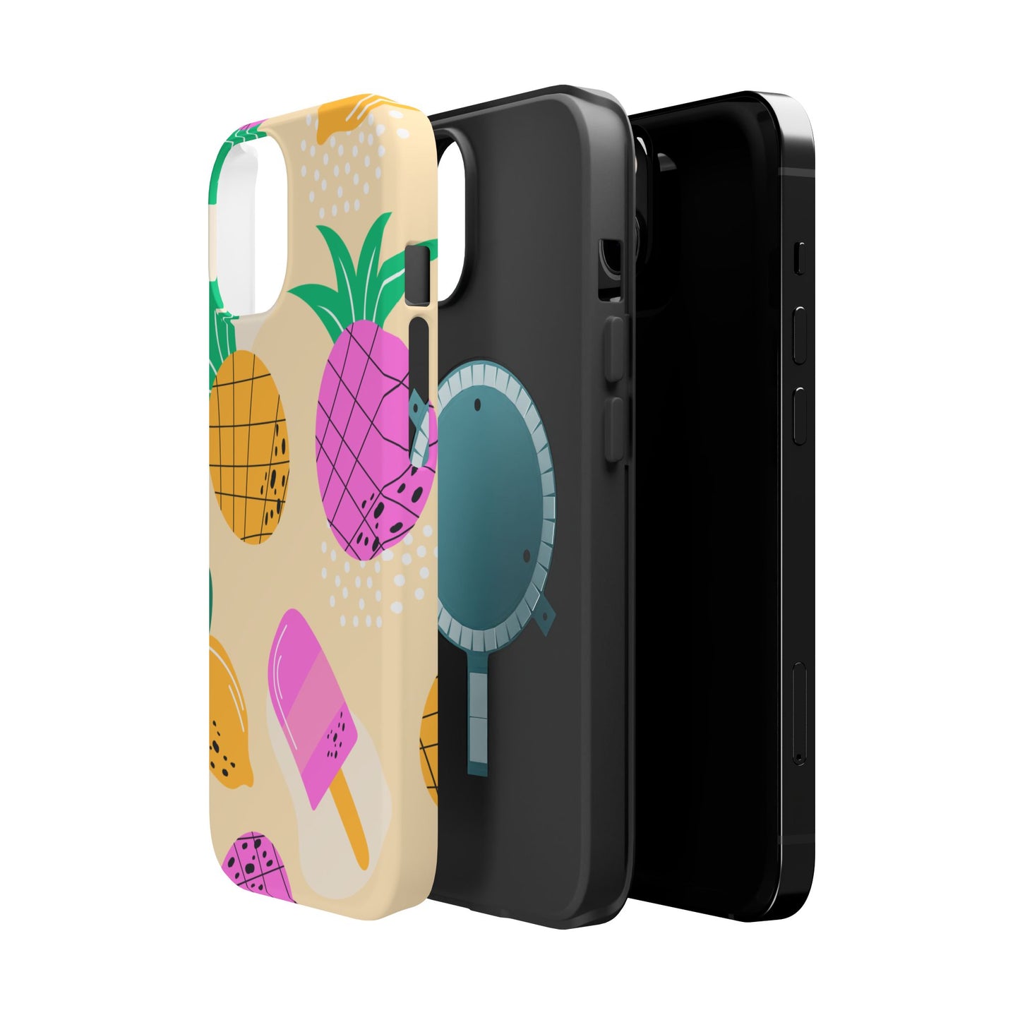 Tropical Pop MagSafe iPhone Case – Fun Pineapple & Lemon Design with Vibrant Summery Colors