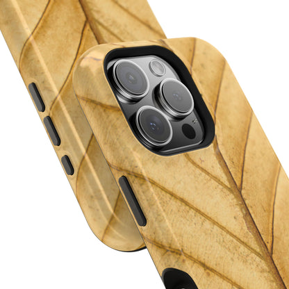 Golden Leaf Texture MagSafe Case – Minimal Nature Design