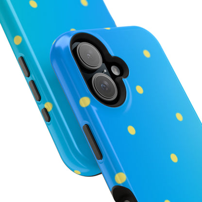 Blue Ocean Gradient Polka Dots MagSafe iPhone Case – Shockproof, Smooth Matte Finish, Dual-Layer Design