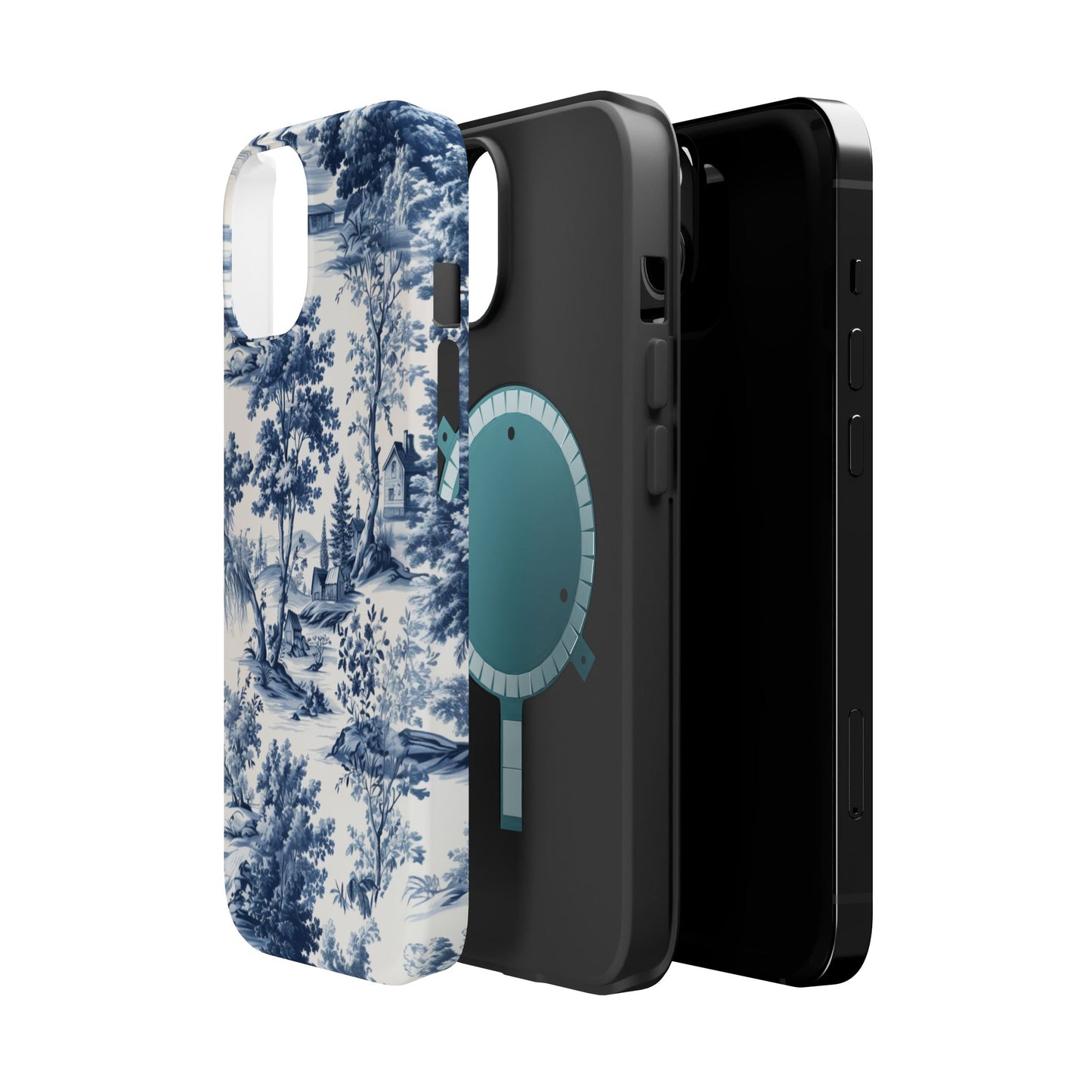 Vintage Charm Blue Toile iPhone Case