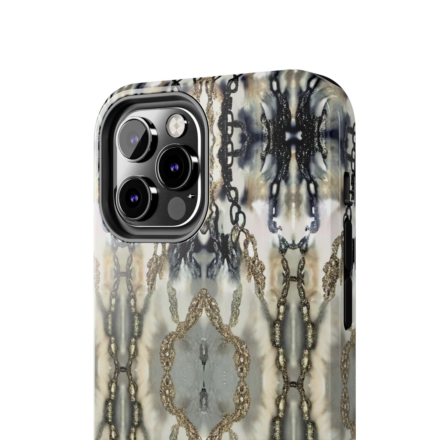 Abstract Marble - Metal Chain Pattern iPhone Case - Chic Protective Cover