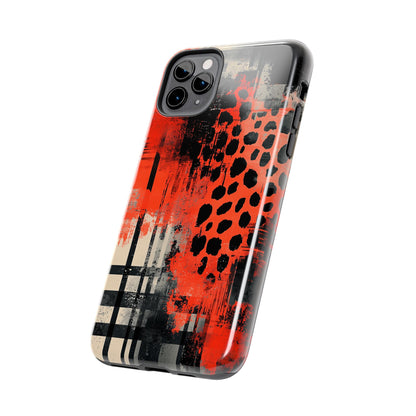 Cheetah Plaid iPhone Case – Red & Black Pattern