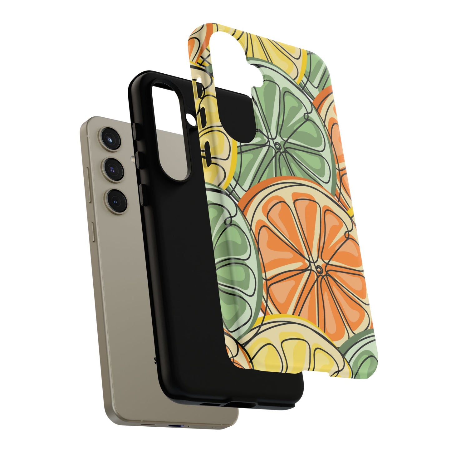 Citrus Zest Tough Samsung Galaxy Case – Bold Lime, Lemon, and Orange Design, Shockproof Protection - BOGO Cases