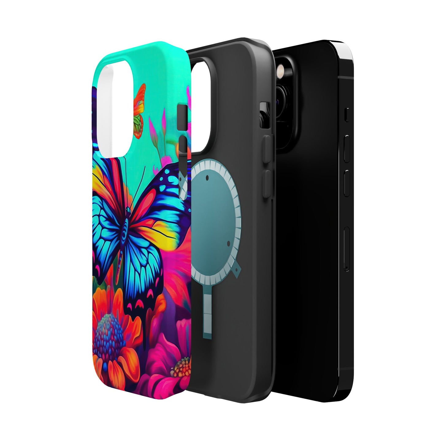 Vivid Butterfly & Floral Burst - MagSafe iPhone Case