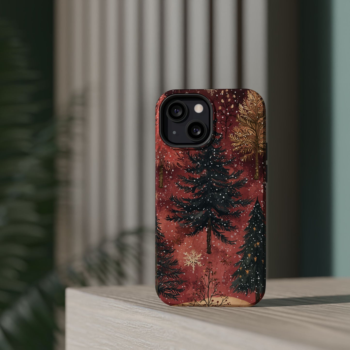 Rustic Red Winter Forest - MagSafe iPhone Series Case