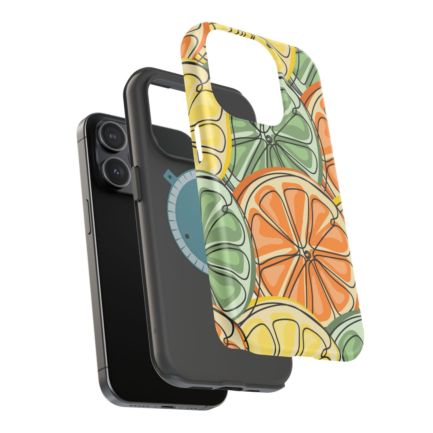 Citrus Zest Tough MagSafe iPhone Case – Bold Lime, Lemon, and Orange Design, Shockproof Protection