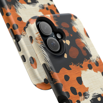 MagSafe iPhone Case: Cheetah Plaid – Brown & Black Pattern