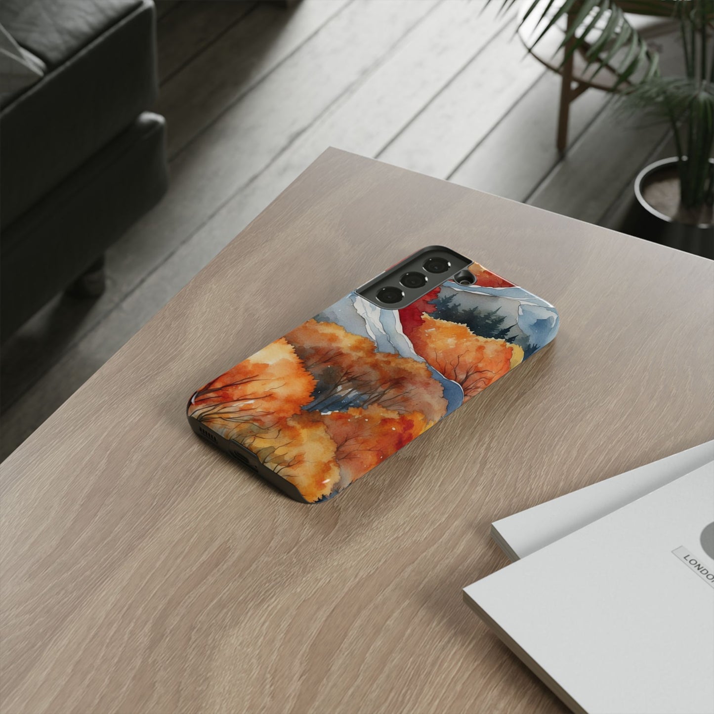 Autumn Mountain Forest Watercolor - Samsung Galaxy Case