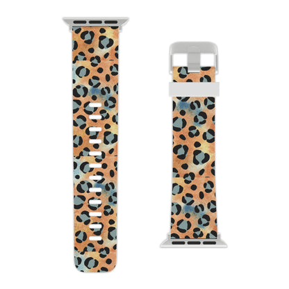 Sunset Watercolor Leopard Print Apple Watch Band