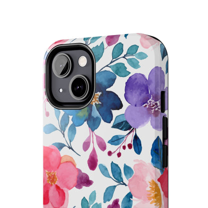 Mystic Bloom – iPhone Case with Elegant Watercolor Floral Design