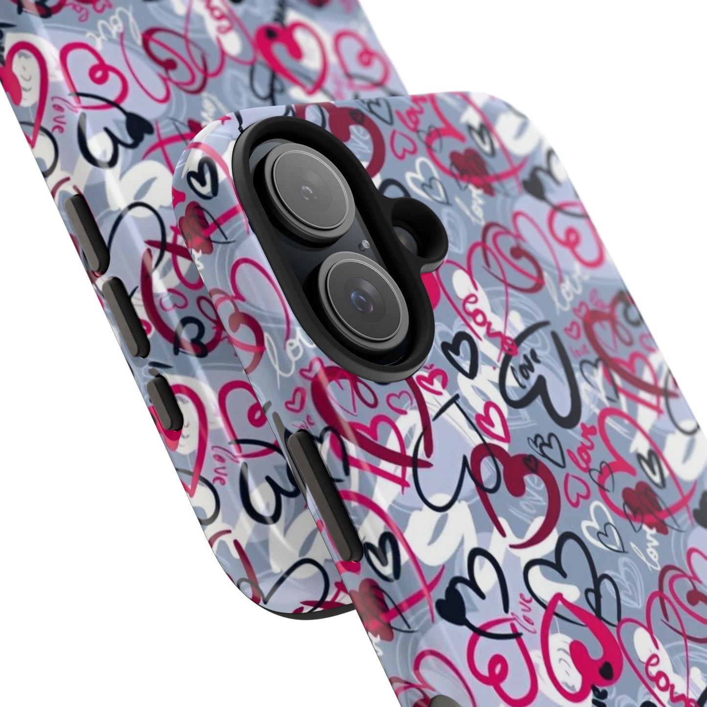 Graffiti Love Hearts iPhone Case