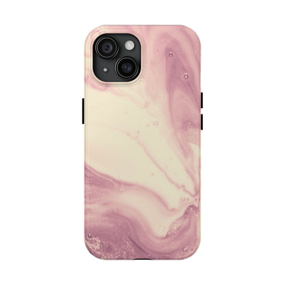 Blush Marble Glow – iPhone Case with Rose Gold & Pink Swirl Pattern