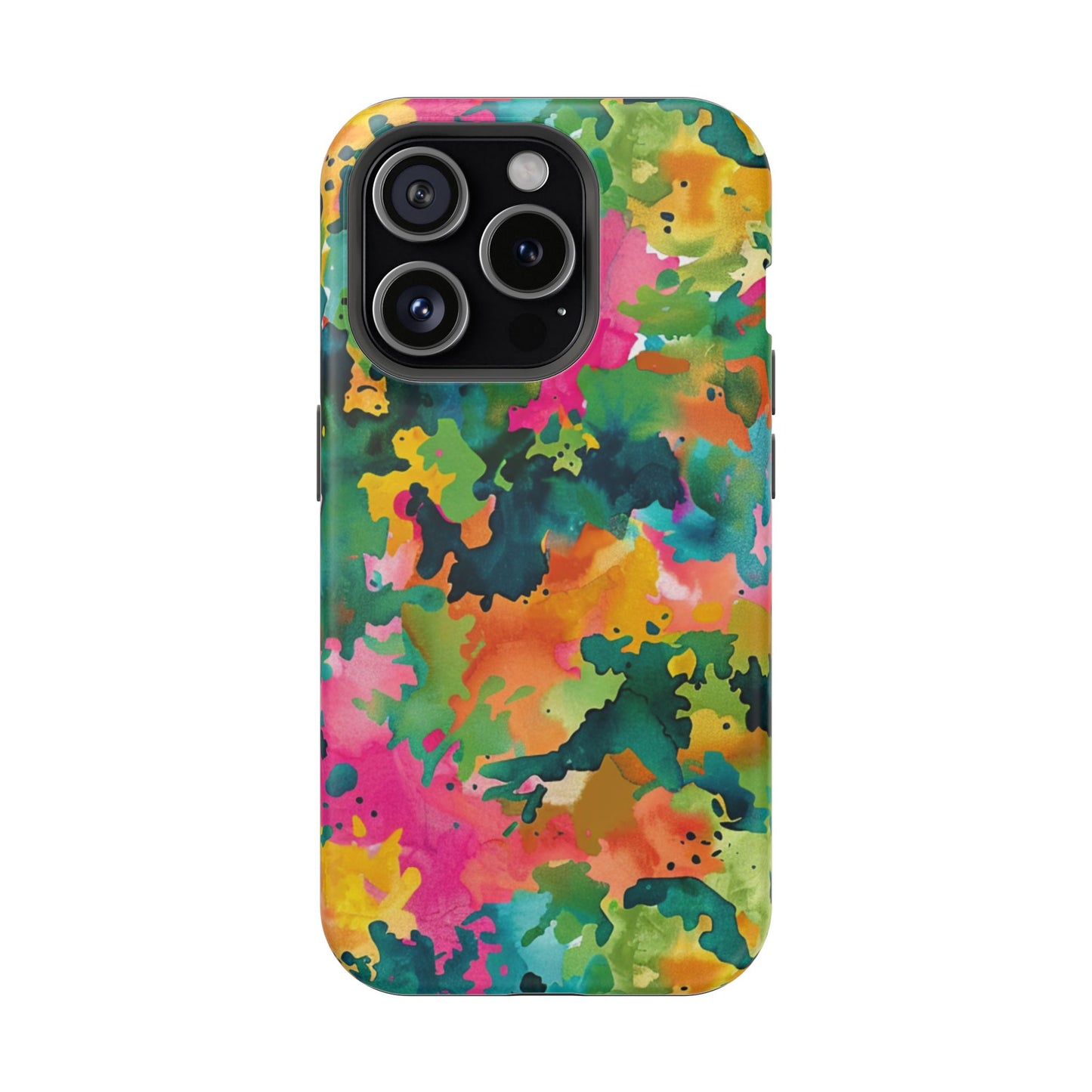 Vibrant Watercolor Splash MagSafe Case – Colorful Abstract Design with MagSafe Compatibility