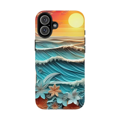 Tropical Sunset Paper Art Ocean – iPhone Series Case