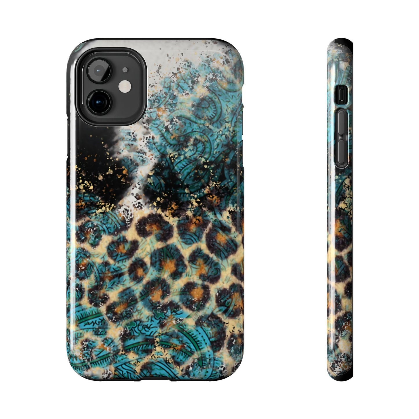 Turquoise Paisley Cowhide Leopard - iPhone Series Case