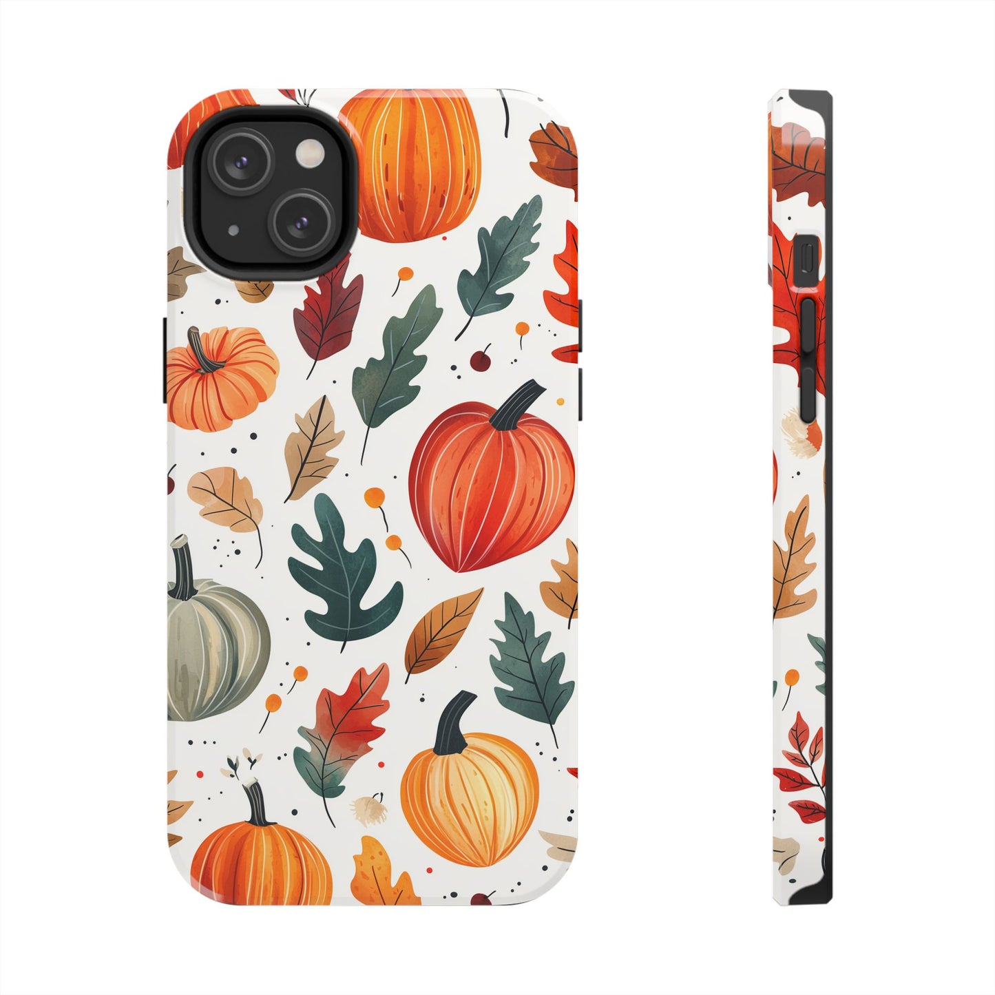 Autumn Harvest iPhone Case - Pumpkin and Fall Leaf Design