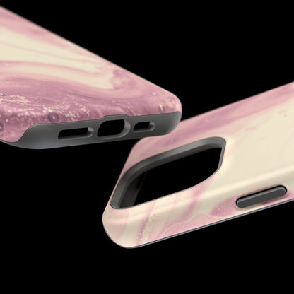 Blush Marble Glow – MagSafe Case with Pink & Rose Gold Marble Design