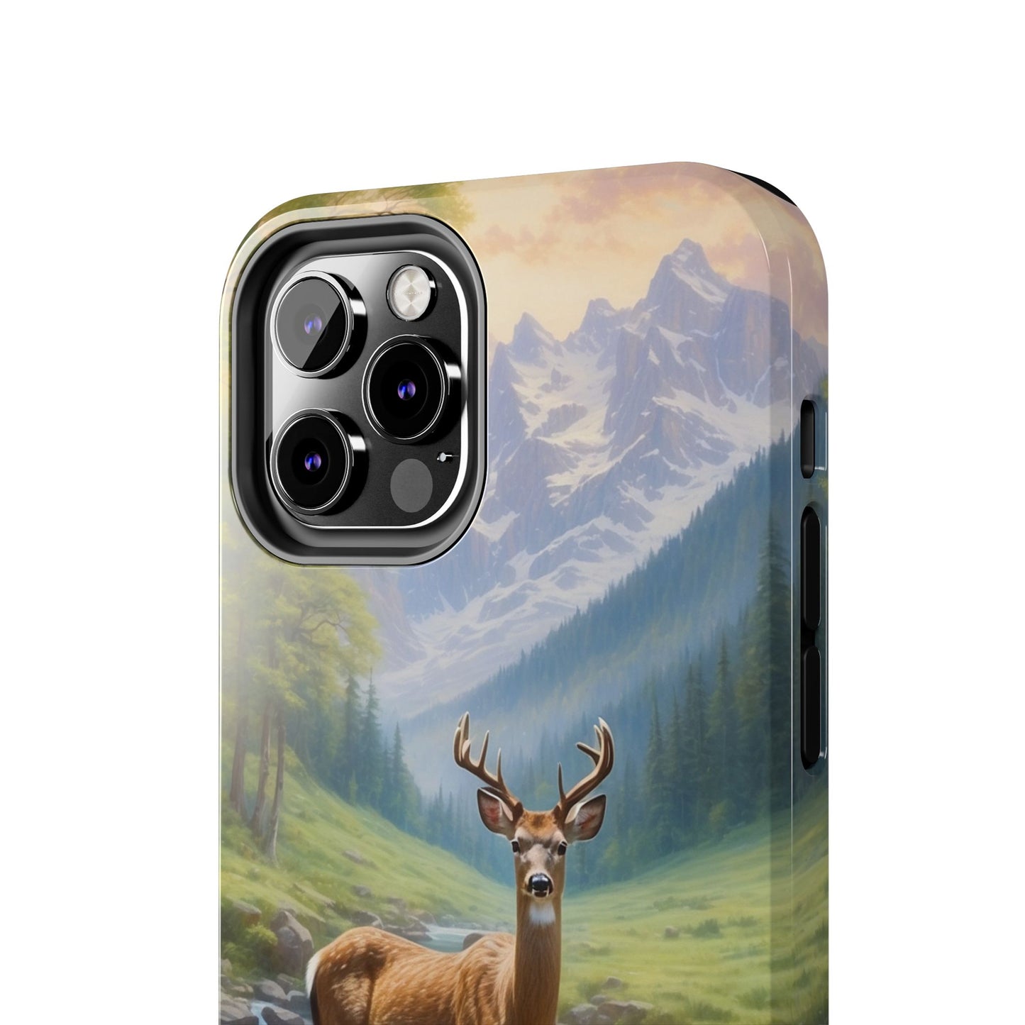 Alpine Serenity – Stag in Mountain Bliss iPhone Cases