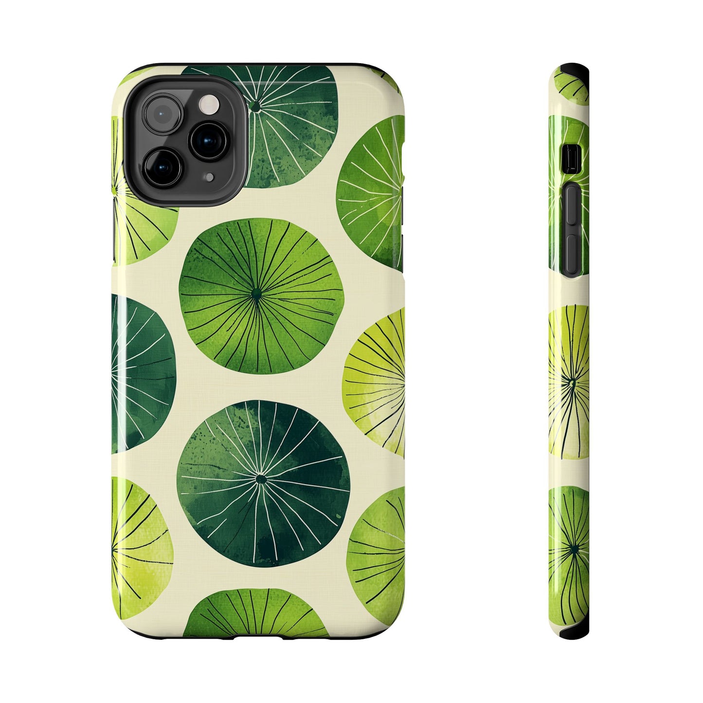 Watercolor Lily Pads iPhone Case – Shockproof, Matte Finish, Dual-Layer Protection