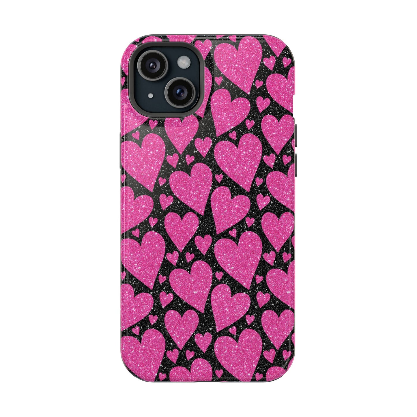 Glitter Hearts MagSafe iPhone Case