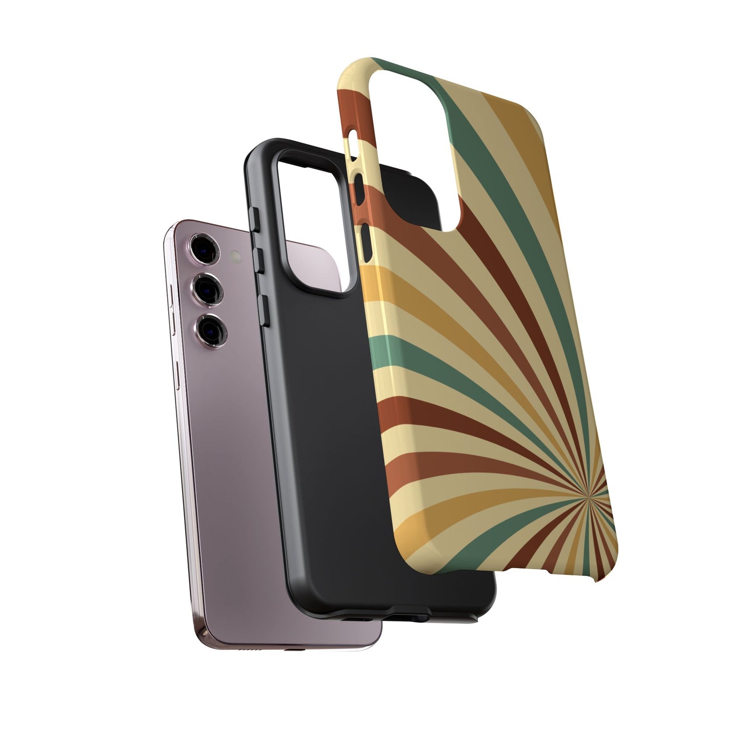 Earthy Retro Swirl Samsung Galaxy Case – Dual-Layer Protection with 70s-Inspired Earth Tones