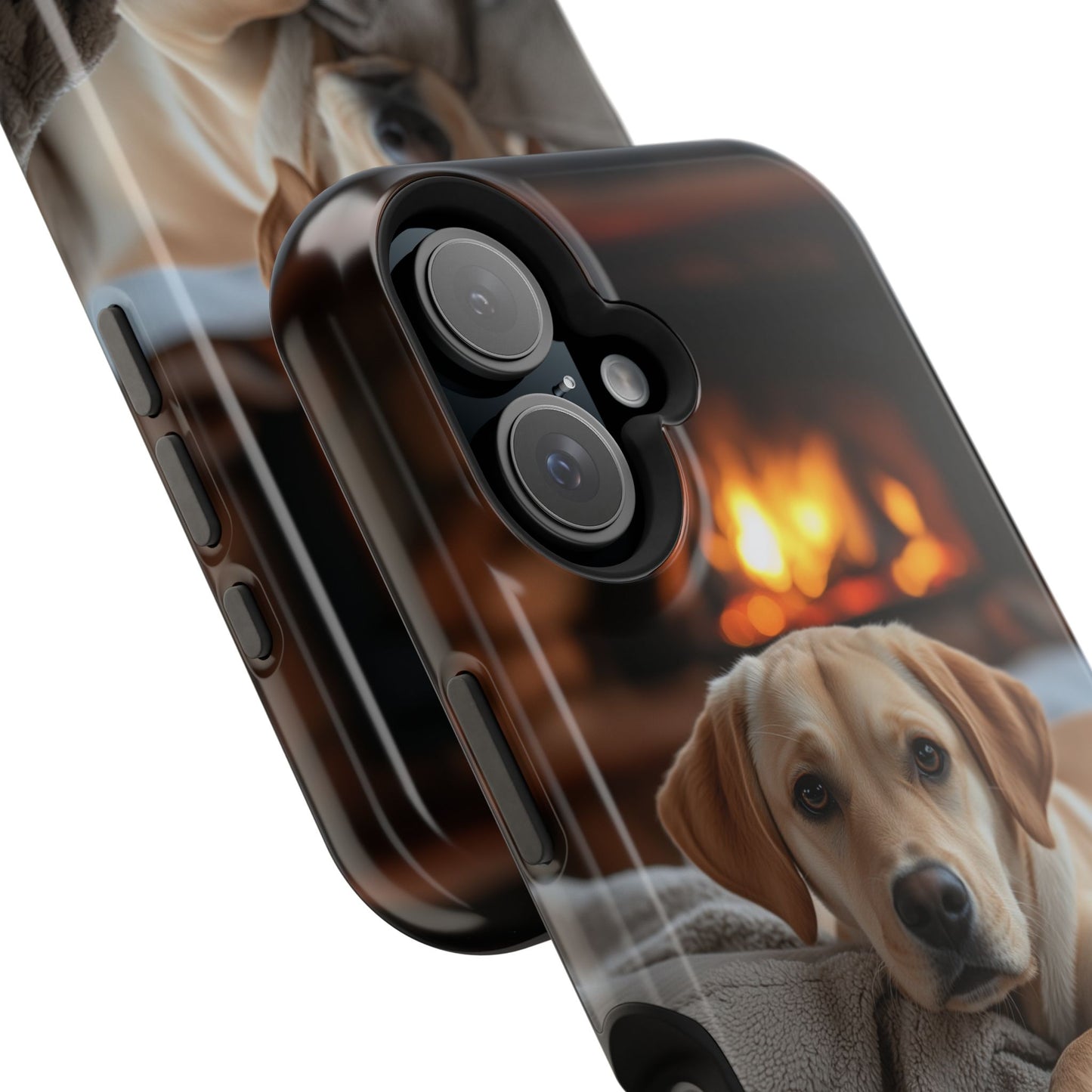 Cozy Golden Retriever by the Fireplace - MagSafe Case