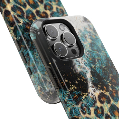 Turquoise Paisley Cowhide Leopard - MagSafe iPhone Series Case