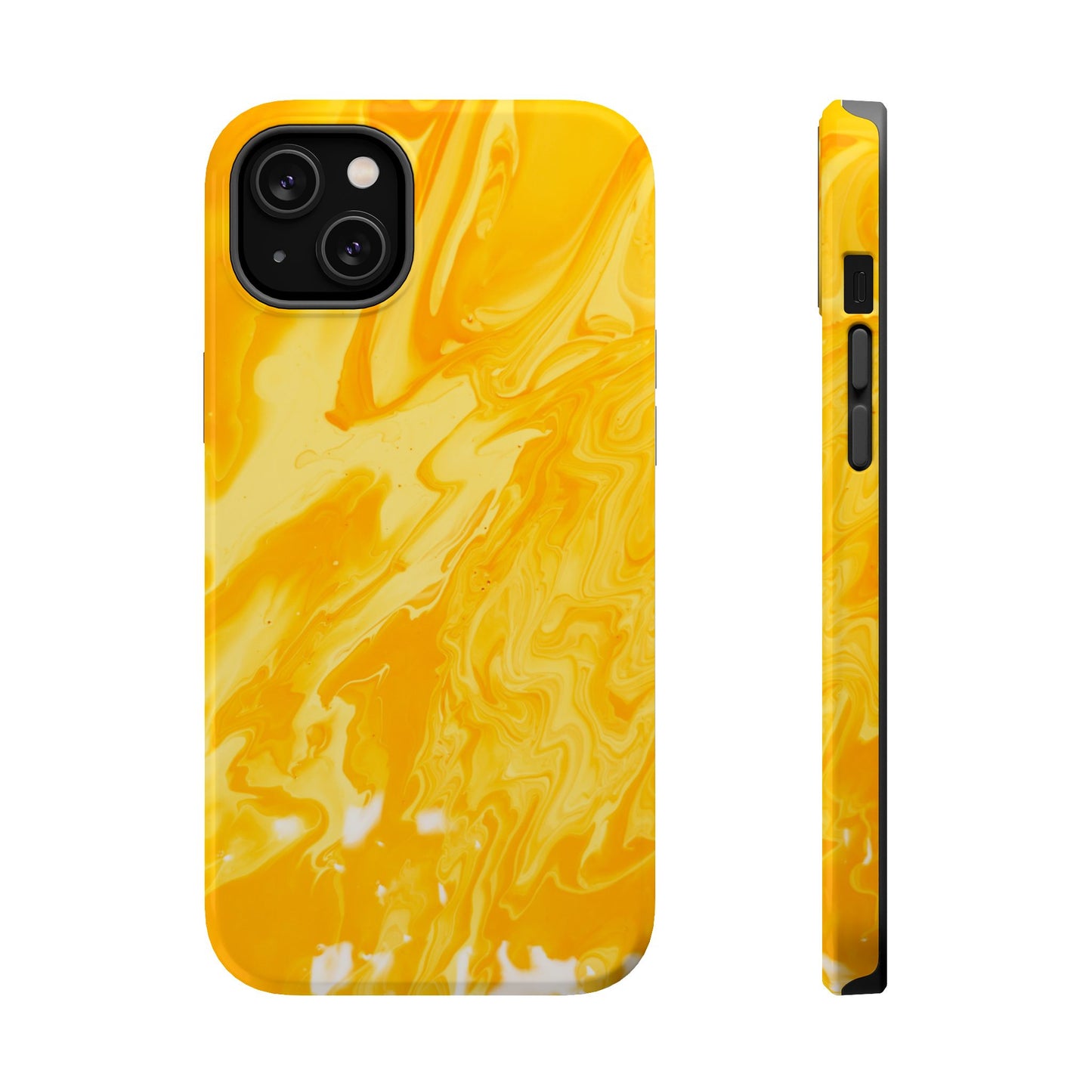 Luxe Yellow Marble MagSafe iPhone Case – Bold Golden Elegance with Magnetic Precision