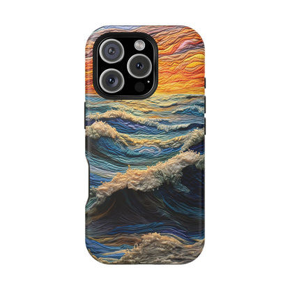 Ocean Sunset Tapestry Waves – MagSafe iPhone Series Case