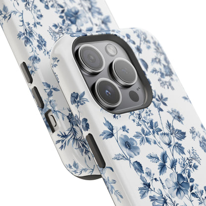 Enchanted Garden Blue Toile iPhone Case