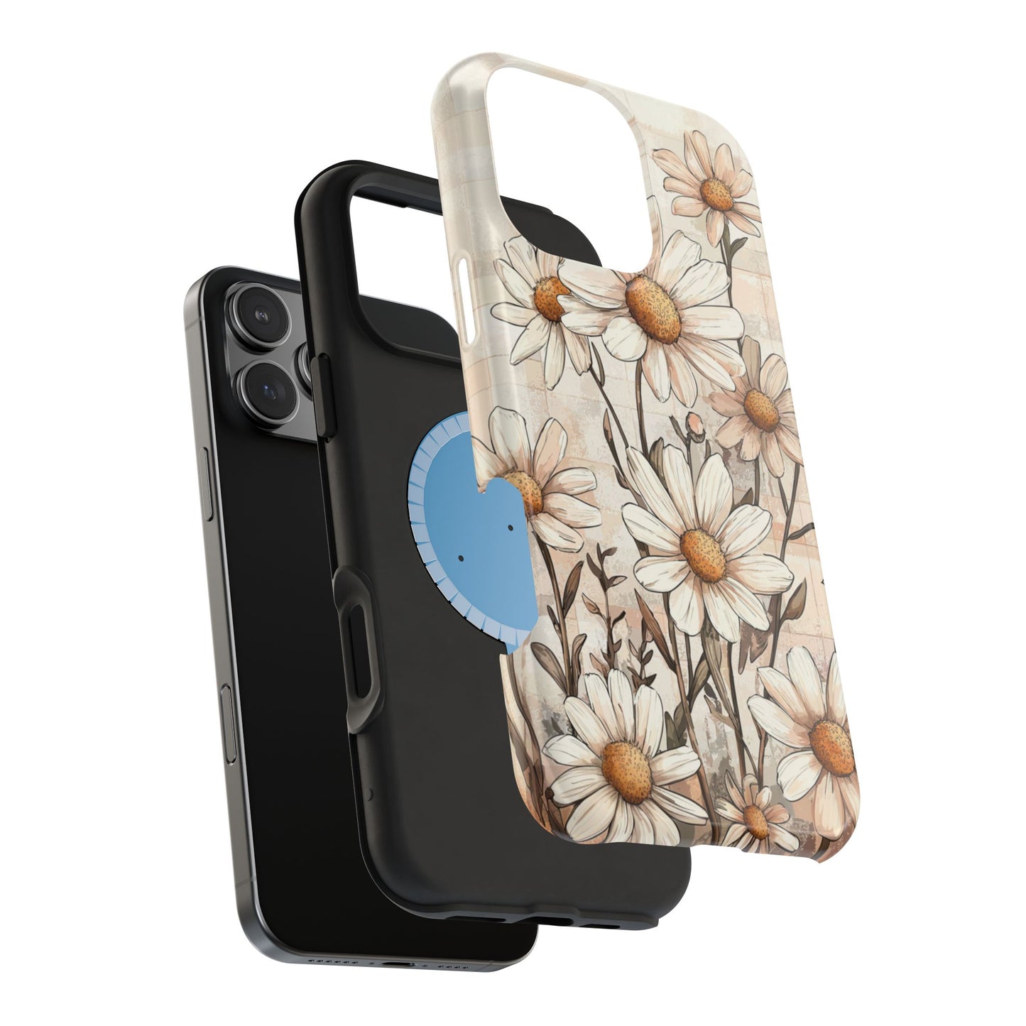 Pastel Daisy MagSafe iPhone Case - Elegant Floral Protective Cover