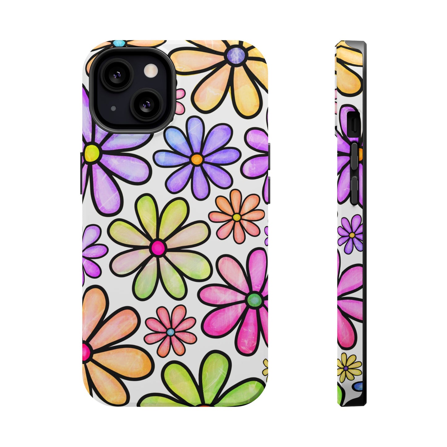 Pastel Daisy Dream MagSafe iPhone Case – Slim Profile, Glossy Finish